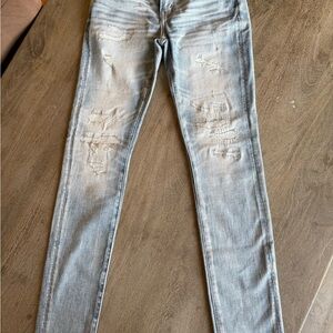 American Eagle Outfitters Light Blue Distressed Skinny Jeans